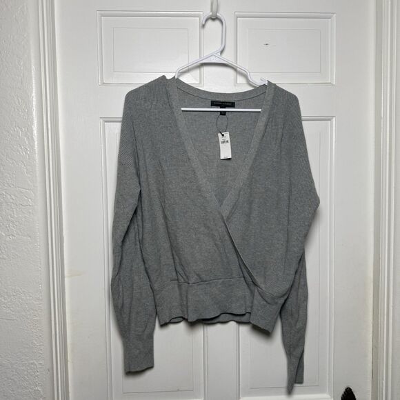 Banana Republic Wrap Sweater Grey Size L NWT - Picture 1 of 5